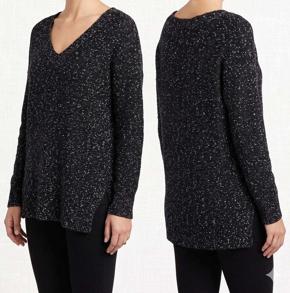 Banana Republic Medium V Neck Black White Sweater